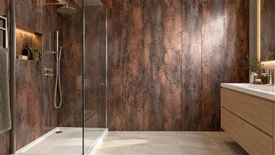 1 Meter Lebar Cooper Metallic Matt PVC Shower Panel Dinding Bilik Mandi